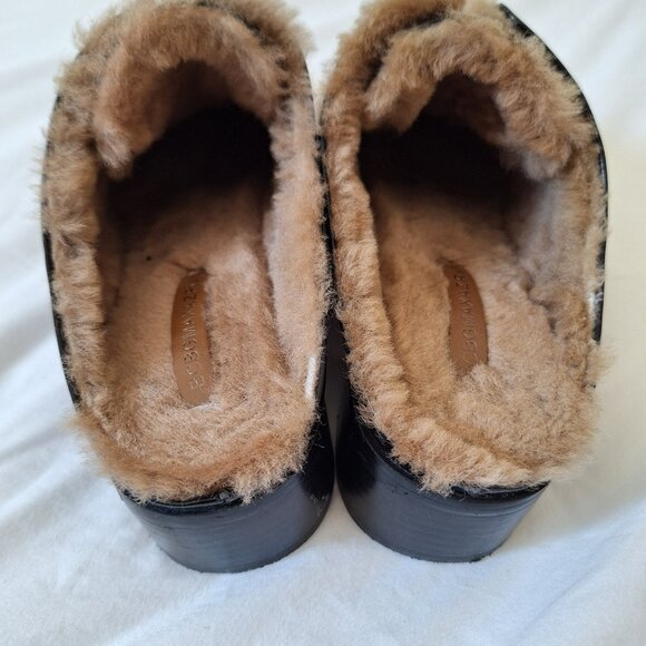BCBGMaxAzaria Patent-Leather/Faux-Fur Mules - Picture 4 of 6
